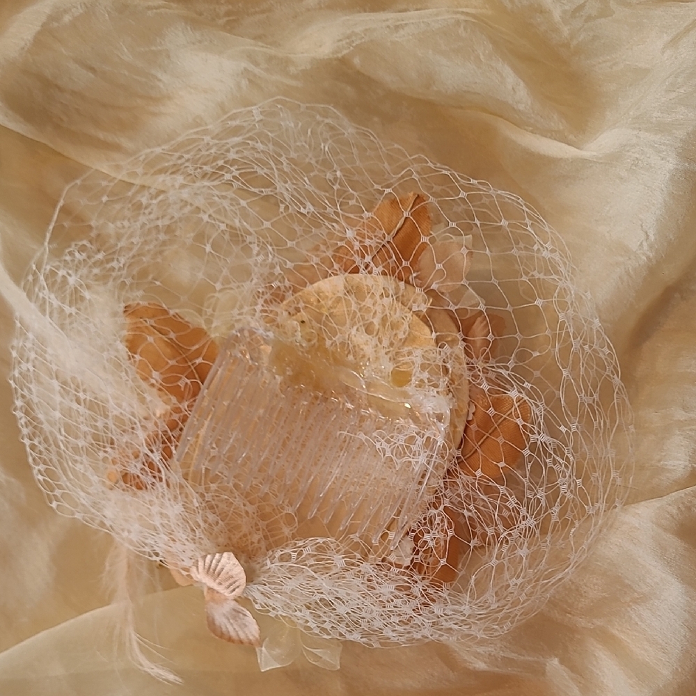 Gold Satin Rose-designed Fascinator - Picture 2 of 3
